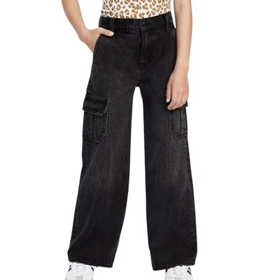 OLD NAVY Girl’s 18 Baggy Wide Leg Cargo Pants Vintage Y2K Black Jeans - Image 1 of 4