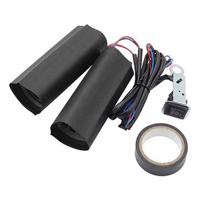 12V Universal Motorcycle Heated Hand Grips Pad Handlebar Warm Cover Heater Black - Image 1 of 4