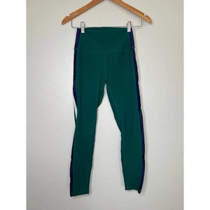 Leggings acanalados Wilo The Label verdes a rayas bloques de colores talla pequeña atléticos - Imagen 1 de 4