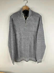 Tommy Bahama Pullover Erwachsene XL grau Zopfmuster schwer 1/4 Reißverschluss Herren B16 - Bild 1 von 9