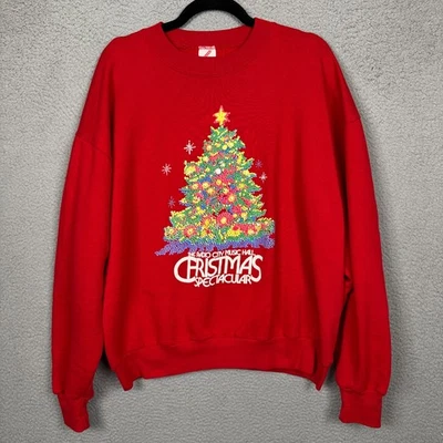 De Colección Radio City Music Hall Navidad Espectacular Sudadera Para Hombres L Rojo Vacaciones Foto 1 de 4