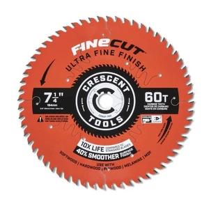 Crescent 7-1/4" x 60-Tooth FineCut Ultra Fine Finish Circ Saw Blade - CSBUF-760 - Picture 1 of 5