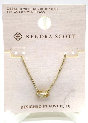Kendra Scott Alice Dichroic Glass Necklace 14K Gold Over Brass NWT - Image 1 of 4