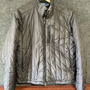 Ralph Lauren Polo Mens Performance Puffer Jacket L Black Hood Packable Coat - Picture 1 of 12
