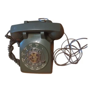 Vintage ITT Sage Green Rotary Desk Phone Telephone With Volume Control - Picture 1 of 6