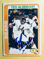 SIGNED TED ALBRECHT 1978 AUTOGRAPHED TOPPS ROOKIE FOOTBALL CARD BEARS 