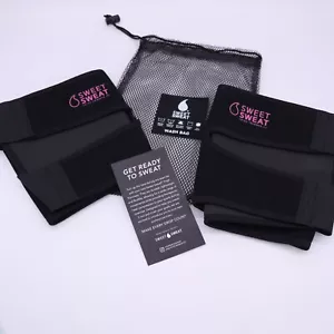 SWEET SWEAT THIGH TRIMMERS BLACK / PINK SIZE M MEDIUM WORKOUT ENHANCEMENT - Picture 1 of 1
