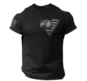 Men's United We Stand Patriotic Eagle T-Shirt - American Flag Military Tee - Picture 1 of 5