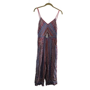 Shinestar Sleeveless Boho Print Jumpsuit Adjustable Straps XL Pants Western a - Picture 1 of 12