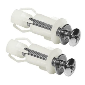 2X Paar Top Toilettensitz Befestigung WC Sitz Sackloch Fassung Schrauben Mutter - Bild 1 von 5