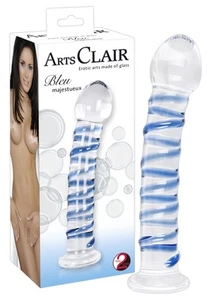 Arts Clair Bleu Dildo Glasdildo ca. 18 cm Ø 2,5-3,5 cm transparent blau Sextoy - Bild 1 von 6