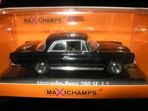 1:43 Maxichamps Mercedes-Benz 280 SE 3.5 Coupe 1970 negro/negro en embalaje original - Imagen 1 de 1