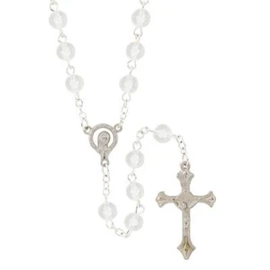 White Heart Madonna Love Rosary - 19 3/4" Long with Gift Bag (BK-12819) - Picture 1 of 1