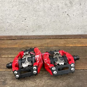 Shimano DX Pedals PD-M636 Clipless BMX MTB Flat Combo Black Red 90s 00s A2 BMX - Picture 1 of 11