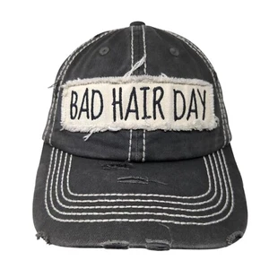Bad Hair Day Strapback Hat Gray One Size Distressed KB ETHOS Vintage - Picture 1 of 9