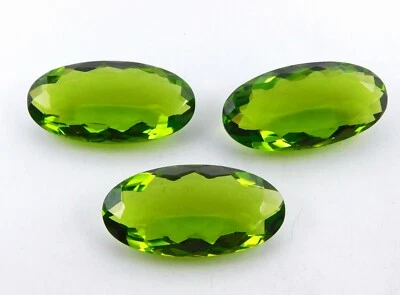 Künstlicher Peridot Oval Schliff 20x40 MM Lose Edelstein für Schmuck P-1121 - Bild 1 von 2