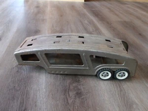 VINTAGE STRUCTO AUTO TRANSPORT GRAY PRESSED STEEL TRAILER 16 INCH LONG - Picture 1 of 5