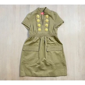 Manoush Military Dress, Khaki Mini Dress, French Designer Utility Dress, 8UK 4US - Bild 1 von 10