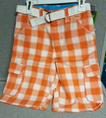 US POLO ASSN. Boy's Plaid Belted Shorts  sz 7 - Imagem 1 de 4