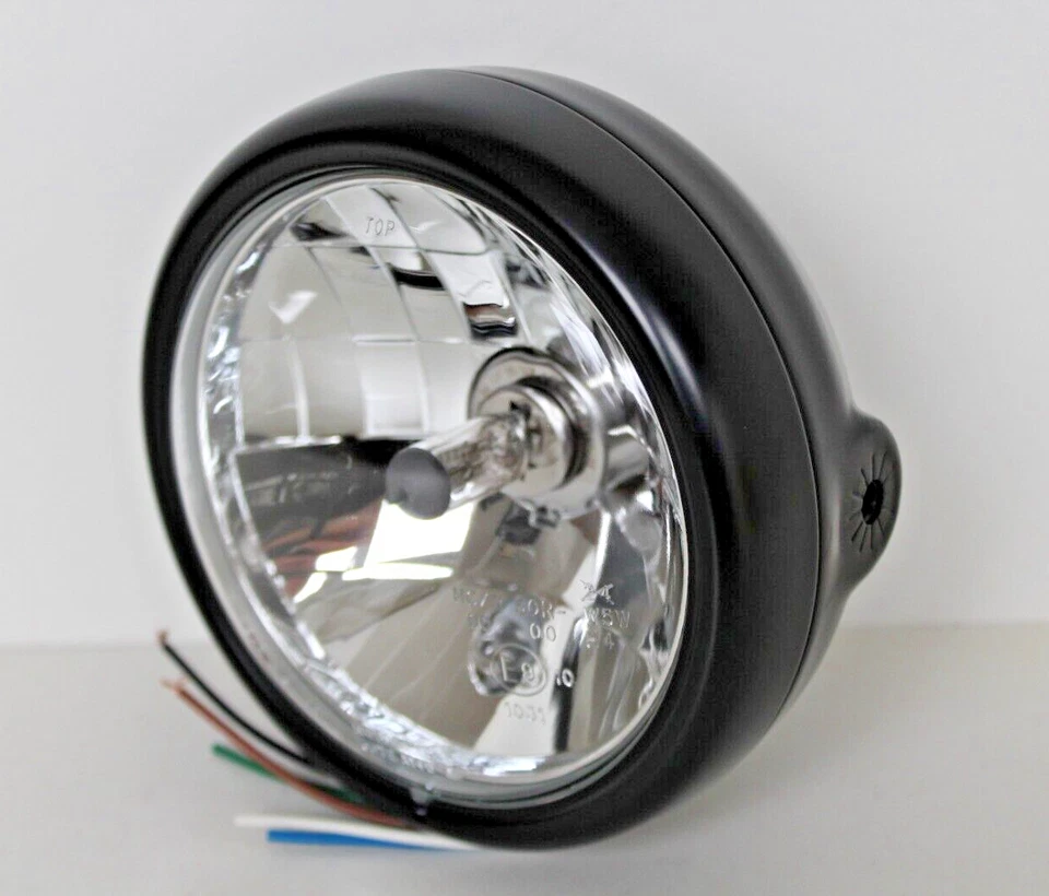 LSL Scheinwerfer Rund SIX DAYS Klarglas Ø145mm Schwarz Headlight Lampe H4 - Bild 1 von 4