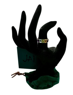 Anillo de plata esterlina con múltiples piedras preciosas JAI by John Hardy tamaño 7,25 Foto 1 de 4