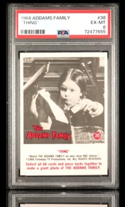 1964 donruss the addams family #36 thing & wednesday rookie PSA 6  ☆￼  CENTERED