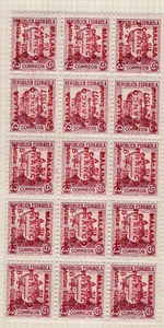 SPAIN CIVIL WAR, MALAGA, 15 CINDERELLAS, MH- MNH, VF - Picture 1 of 1