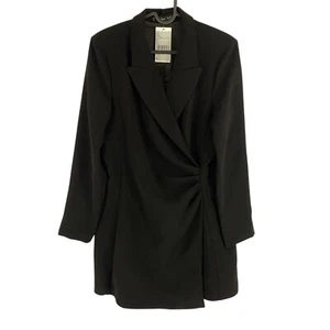 Mango Mng Mujer Negro Cuello En V Manga Larga Vestido Tamaño L - Imagen 1 de 10