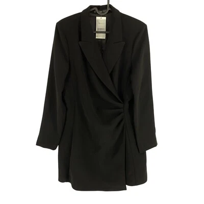 Mango Mng Mujer Negro Cuello En V Manga Larga Vestido Tamaño L - Imagen 1 de 4