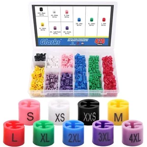 420Pcs 9 Colors『XXS - 4XL』Colored Hanger Sizer Garment Size Markers Color Cod... - Picture 1 of 7