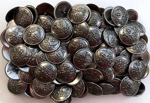 Buttons 17mm 28mm Aged Antique Silver Metal Regal Coat of Arms Shank L51A L51 - Picture 1 of 24