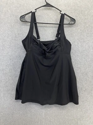 Traje de baño para mujer AVA VIV encubrimiento negro liso talla grande 14W sin mangas Foto 1 de 4