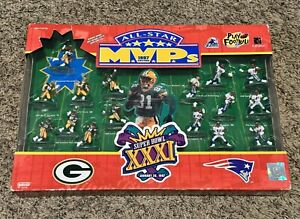 1997 Galoob NFL All Star MVP's Packer VS Patriots Superbowl 31 Figure Set Boxed