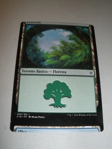 MTG Magic Miscut Misprint Portuguese Forest #350 / Island x1 Commander 2016 NM - Picture 1 of 2