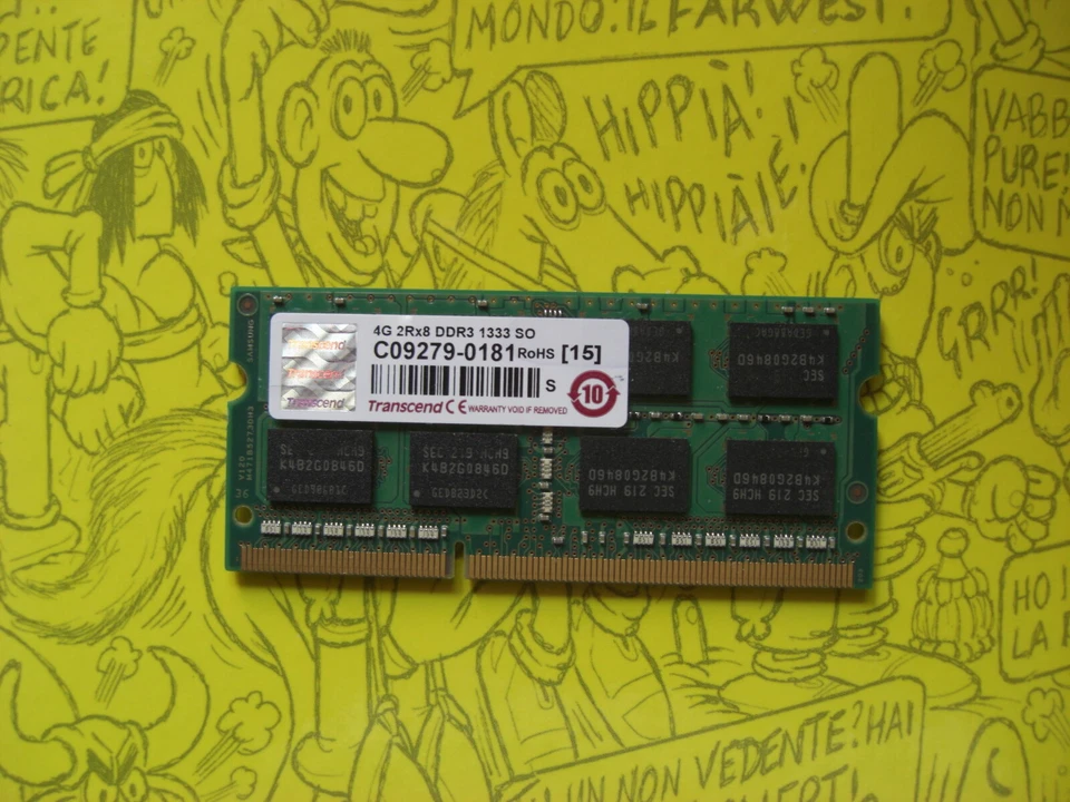 MODULO RAM TRANSCEND da 4GB  2Rx8  DDR3 - 1333  SO - Immagine 1 di 1