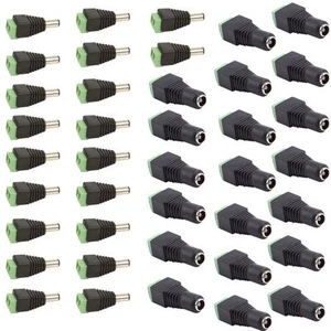 20 Pairs Male and Female 2.1x5.5mm DC Power Plug Jack Adapter Connector cctv - Picture 1 of 4