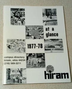 1977-1978 At A Glance Hiram Ohio College Campus Directory - Picture 1 of 11