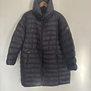 Michael Kors MK Women's Black Packable Long Down Coat Puffer Jacket size 1X - Picture 1 of 24