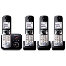 KX TG6824 Quad Panasonic Cordless Phone with Answer Machine 4 Handset Telephone