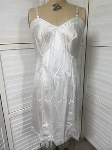 Vintage Sears Full Slip GR 36 weiß Nylon Stickerei klassisch 70er 80er - Bild 1 von 8