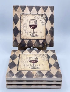 Margaux Absorbent Ceramic Beverage Coasters with Cork Back Tre Sorelle Studios - Picture 1 of 11