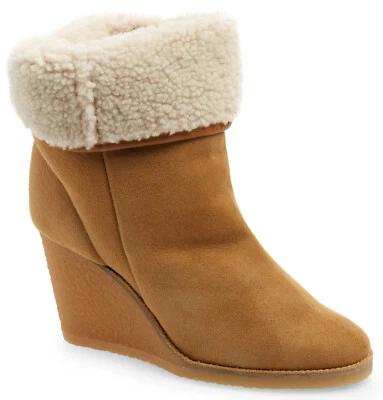 Isabel Marant Totam Women's Suede Shearling Wedge Bootie Natural Size 38 / US 8 - Image 1 of 4