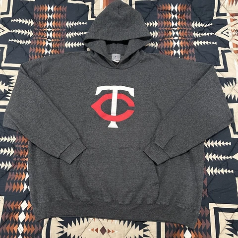 VTG Minnesota Twins TC Mens Gray Hoodie Pullover Genuine Merchandise Size XXL Cover