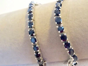 Brazalete Línea Zafiro Plata de Ley 925 PULSERA TENIS 7.5" Largo 4.5mm W - Imagen 1 de 9