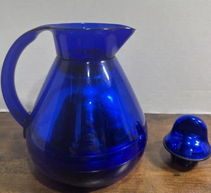Vintage Alfi Kobaltblau Art Deco Runde Thermo Vakuum Karaffe Teekanne, Kaffee Germany - Bild 1 von 5