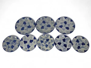 8x Poole Keramik handbemalt blaue Weinrebe Teller 11 & 8,5 Zoll Teller - gebraucht - Bild 1 von 19