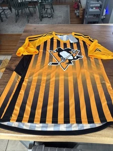 MENS Adidas NHL PITTSBURGH PENGUINS Aeroready Soccer Jersey M MEDIUM NWT - Picture 1 of 8