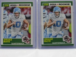 2024 DRAKE MAYE 2ct Lot SCORE 1989 STYLE FOOTBALL ROOKIE CARD # 3 PATRIOTS QB - Picture 1 of 1