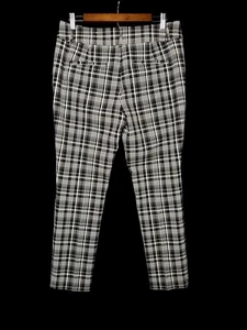 LOFT Outlet Skinny Ankle Pants Women’s Size 6 Black White Plaid Stretch 33x28 - Picture 1 of 11