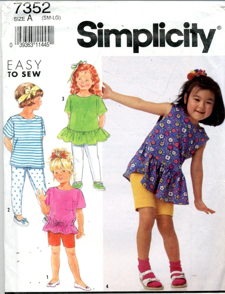 Cut Sewing Pattern Girls Pullon pants Shorts Pullover Top Size 3-6X (cut 6x) - image 1 of 1